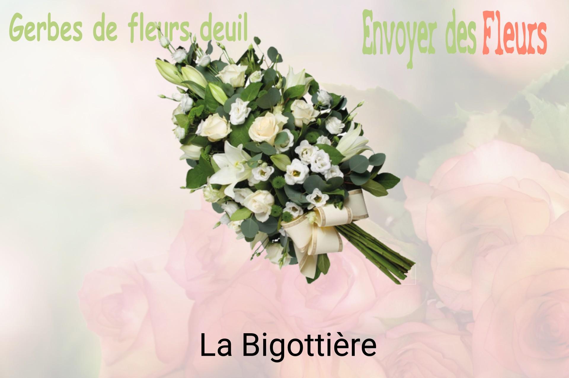 Gerbe de fleurs de deuil livrée à La Bigottière